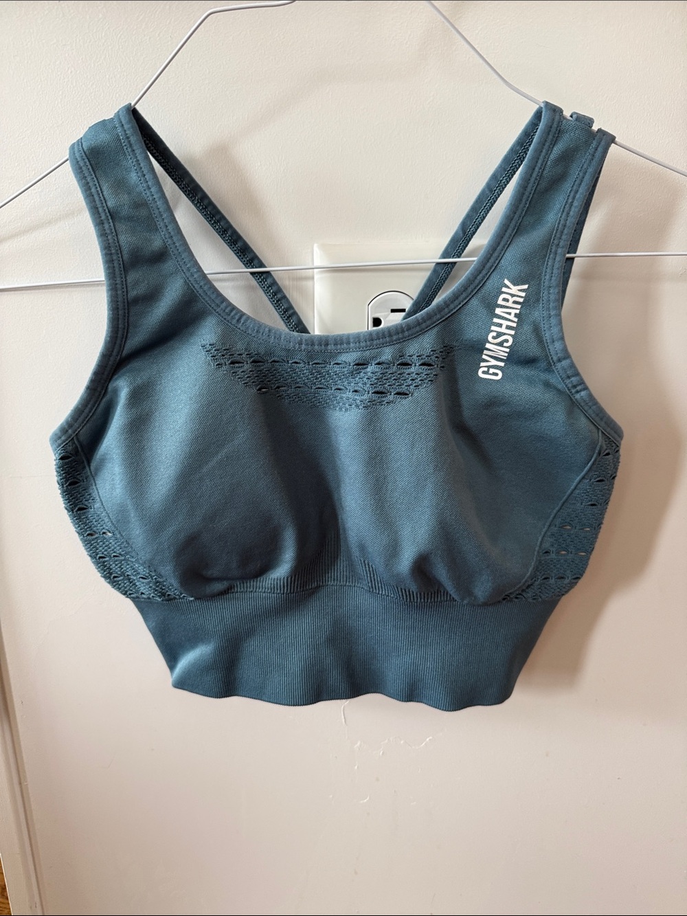 Gymshark Slate Blue Seamless Support Crop Sports Bra